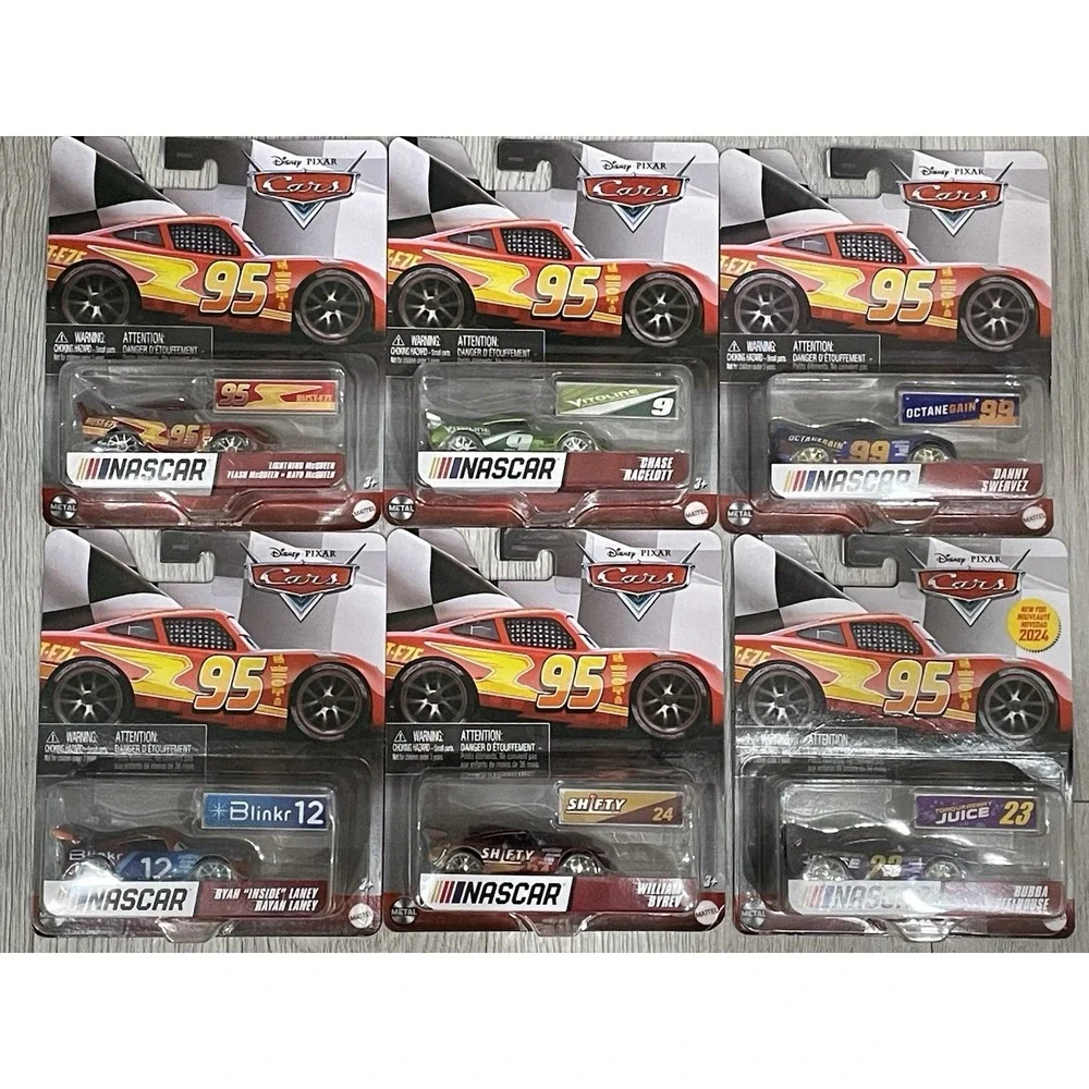 NEW Set of 6 NASCAR Edition Disney Pixar - Cars   - McQueen Bobba Danny Chase